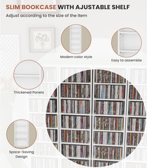 Media Storage Cabinet Movie Video Game Organizer DVDs CDs Tower Rack Stand Shelf