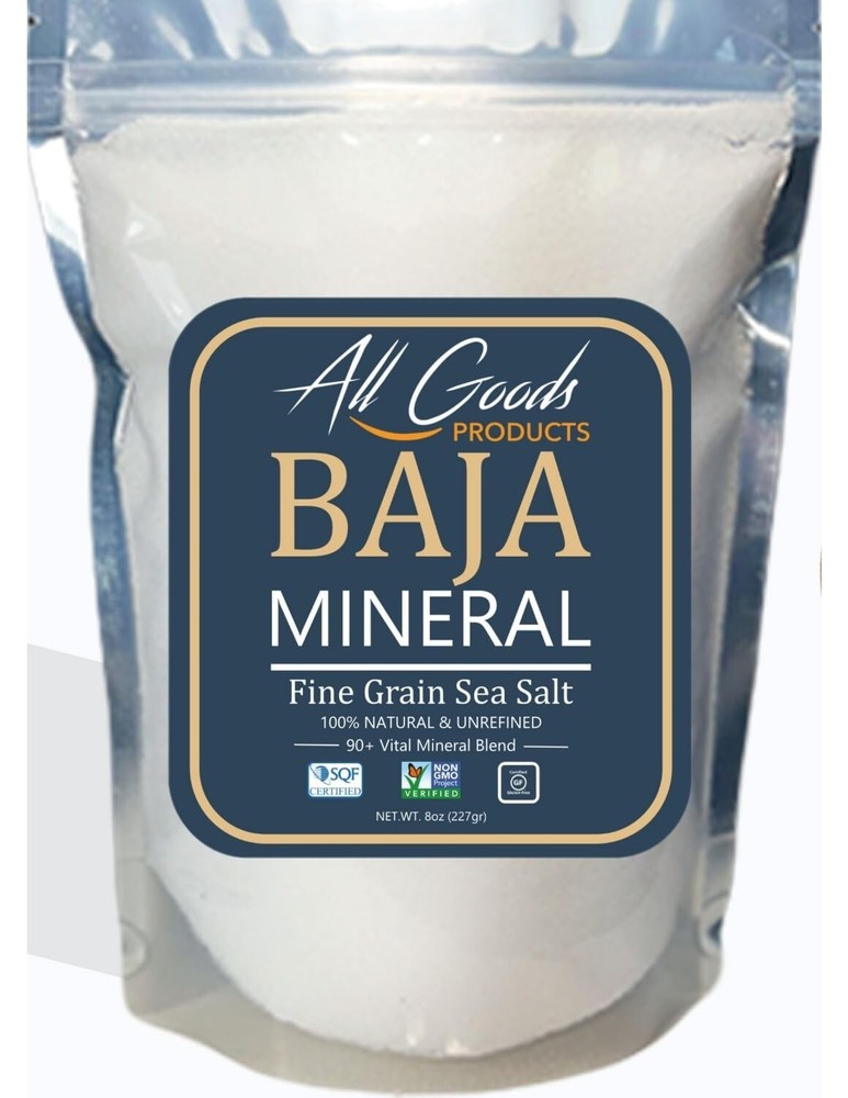 Baja Gold Mineral Sea Salt Natural Grain Crystals 8 oz. Bag