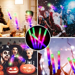 100PCS LED Foam Sticks Light Up Wands Rally Flashing Glow Party Rave