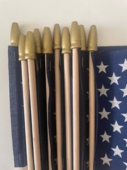 12 Pack – U.S. Flag American Flag Golden Spearhead 18’X12″ Made in USA 30″ Pole