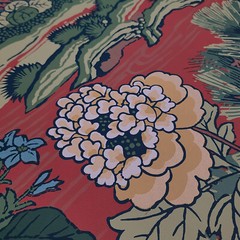 CY1541 red green Dynasty asian oriental scenic floral branch wallpaper rolls 3D