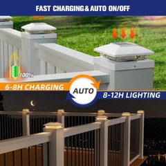 6/12/18Pack Solar Post Cap Light For 4×4 Outdoor Waterproof LED Deck Fence Light