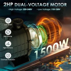 2HP Self-priming Swimming Pool Pump In/Above Ground Motor Strainer Filter Basket