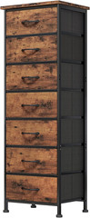 Tall Dresser for Bedroom, Storage Dresser Organizer with 7 Fabric Drawers, Night