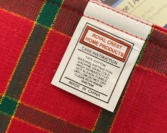 8 Royal Crest Holiday Xmas Placemats Green Red Plaid Gold Trim W/ Poinsettia VTG