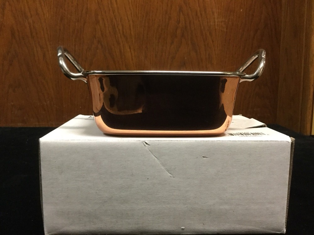 Winco Stainless Steel Mini 4-1/2″ Square Copper Plated Roasting Pan