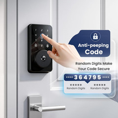 Keyless Entry Door Lock with Keypad, Smart Deadbolt Lock for Front Door with 2