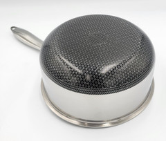 HexClad 2-QUART SAUCEPAN with LID 2 QT Hybrid Non Stick Pot -Used Good Condition