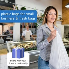 Plastic Grocery Bags With Handles 100 Pack 11.5×6.5×21 Heavy Duty Retail