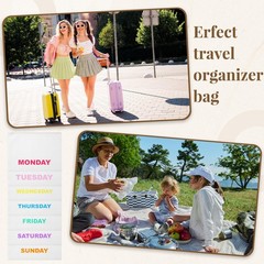 7 Pcs Days of The Week Packing Cube 10×14 Clothing Pouch Summer Camp Trunk Or…