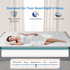 MICOOLS 12/14 Inch Mattress Twin Full Queen King Size Medium Firm Bed In a box
