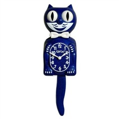 GALAXY BLUE KIT CAT CLOCK 15.5″ Glitter MADE IN USA Free Battery Kit-Cat Klock