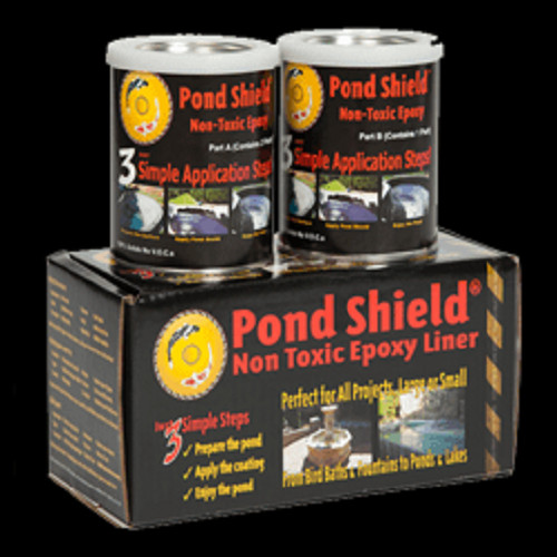 BLACK 1.5 Quart Kit Pond Armor Shield Non Toxic Epoxy Sealer Pond Liner Paint