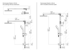 Polaris 3 Rain Shower Set, 3-setting Handheld Shower, Brushed Nickel