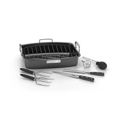 Cuisinart ASR-1713PS Aluminum Nonstick Roaster with Carving Tools 17 x 13″ Black