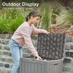 Outdoor Storage Box 31 Gallon Deck Box Indoor and Outdoor Use Waterp…