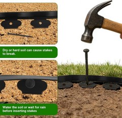 Landscape Edging 100ft x 1.5 in L-Shaped Plastic Garden Border No Dig Black