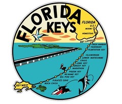 Florida Keys Vintage Style Sticker Decal R8527