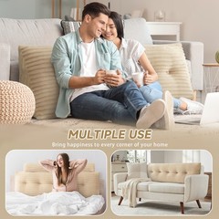 Wedge Headboard Pillow Triangle Cushion Sofa Waist Support with Neck Roll Pillow