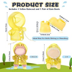 17cm Doll Yellow Raincoat with Mini Rainboot Shoes Adorable Doll Raincoat Clo…