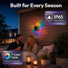 Solar Mandala Mosaic Lights 7 Color Changing Outdoor Solar Fence Decor Lamp