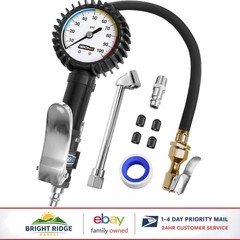 Reliable Tire Inflator with 1.0 Count Set, Brass Construction and Accurate Gauge