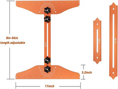 Stair Treads Gauge Template Tool Measuring Stair Tool, Easily Adjust Angle,Layou