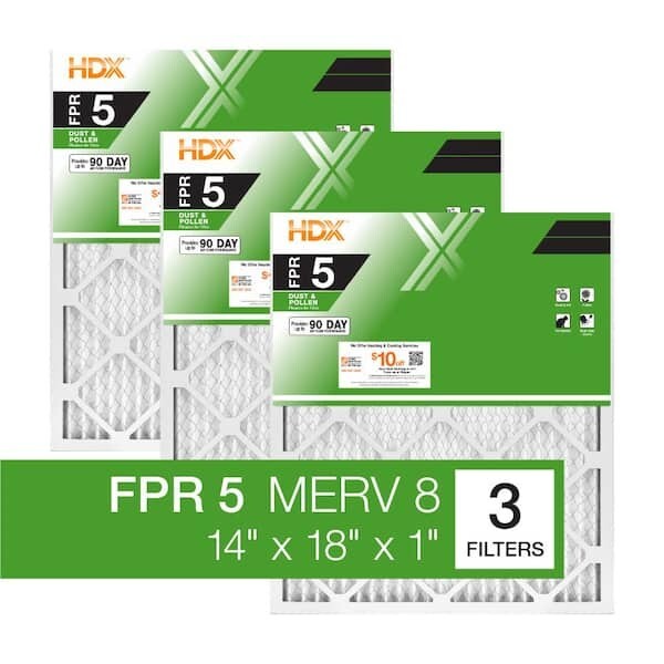3-Pack Standard Pleated Air Filter 14x18x1, Air Filters Replacement FPR 5 MERV 8