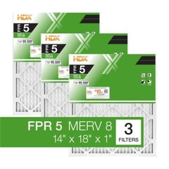 3-Pack Standard Pleated Air Filter 14x18x1, Air Filters Replacement FPR 5 MERV 8