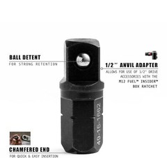 1/2″ INSIDER Box Ratchet For Milwauke 49-16-1662 Anvil Adapter 1Pcs