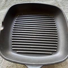Vintage Roch Guss 11 Inch Flat Grill Fry Pan Wood Handle Made In Italy