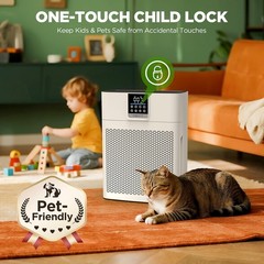 Silent Touch Control HEPA Air Purifier with Essential Oil Diffuser – Large Rooms