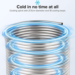 Wort Chiller 3/8″ X 50Ft 304 Stainless Steel Tubing Coil – Food Grade Immersion
