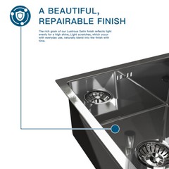Silver Kitchen Sink Stainless Steel Double Bowl Drop In Top Mount Workstation