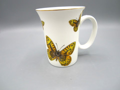 Grace Teaware White Yellow Butterfly Fine Porcelain Tea Coffee Mug 10 oz. (545)