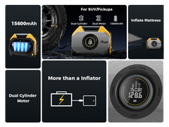 Rosewill Vortex RS6C Cordless Tire Inflator Portable Air Compressor, 160 PSI Air