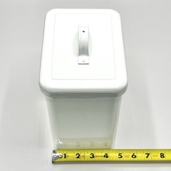 Vtg Retro Martha Stewart Sugar Metal Enamel Tin Canister Kitchen White Yellow