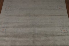 Gray Tribal Indian Area Rug 8×10 Hand-knotted Wool Oriental Carpet for Any Room