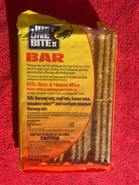 Rat Rodent Mice Mouse Vole Bait Indoor / Outdoor New Sealed Bar 1 Pound 8-16 pc