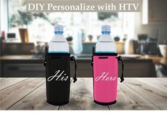 Blank Neoprene Water Bottle Coolie With Clip: Choose Color and Quantity