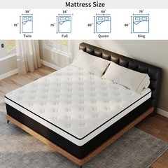 10/12/14 Inch Gel Memory Foam Hybrid Spring Mattress in Box Twin Full Queen King