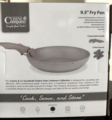 Cuisine & Company 9.5” Fry Pan Aluminum w/Silicone Lid Oven Safe New In Box.