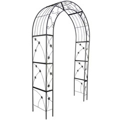 98.4 In. X 58 In. X 19 In. Black Outdoor Metal Garden Arbor Plant Climbing Trell