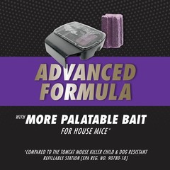 Tomcat Advanced Formula Mouse Killer with Refillable Bait Station + 12 Refills