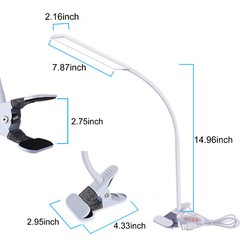 Adjustable LED Lamp Dimmable Clip-On Desk Lamp Flexible Reading Light Flexible