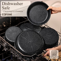 17pcs Non Stick Cookware Set with Detachable Handle, Induction & Oven Safe