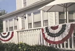Tommy Bahama 2 Pk AMERICAN FLAG PLEATED FAN BUNTING 4th of July EMBROIDERD STARS