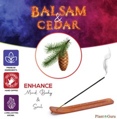 BALSAM AND CEDAR Incense Sticks 11″ Bulk Pack Wholesale Hand Dipped Lot
