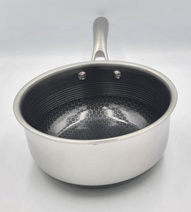 HexClad 2-QUART SAUCEPAN with LID 2 QT Hybrid Non Stick Pot -Used Good Condition