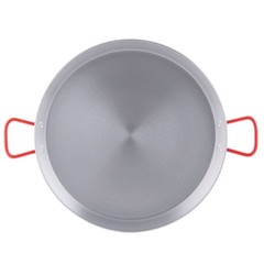 24″ Large Paella Pan Polished Carbon Steel Catering Tray Rice Seafood Cooker